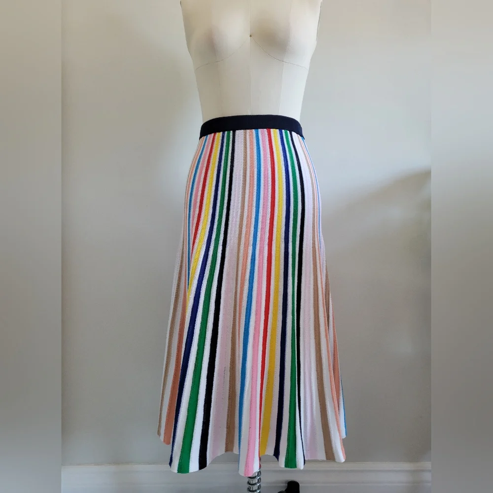 J. CREW multicolour rainbow stripe knit midi skirt - Picture 12 of 12